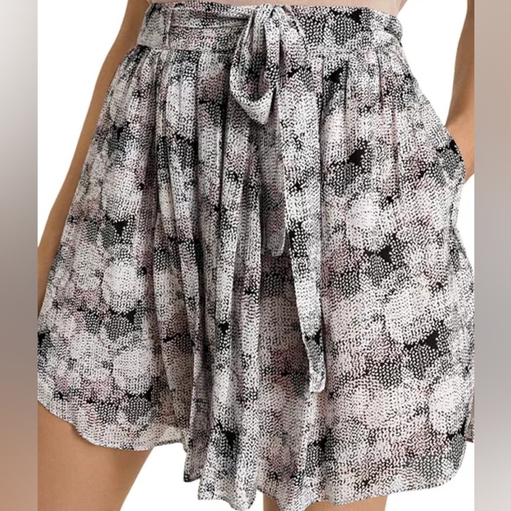 REISS Jonah Circle Print A Line Mini Skirt 4 Date Night Summer Flowy Breathable - Picture 2 of 14